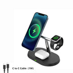 3-in-1 Magnetic Wireless Charging Station – MagSafe for iPhone 16/15/14/13/12, Apple Watch & AirPods Pro Fast Charge