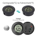 Round Digital LCD Thermometer Hygrometer – Temperature & Humidity Meter for Car, Home & Pet Box