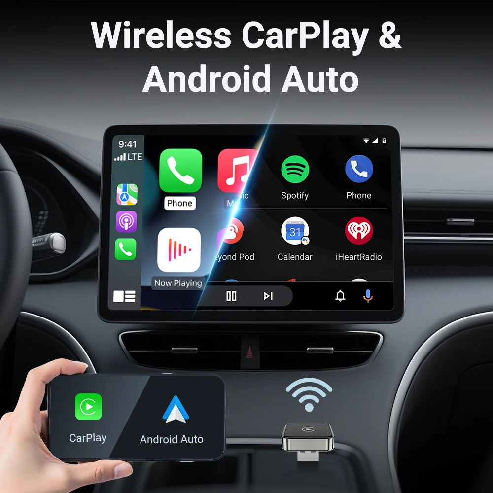 XUDA 2-in-1 Wireless Apple CarPlay & Android Auto Adapter for OEM Wired Car Systems