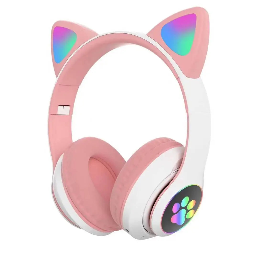 Cat Ear Bluetooth Headset with LED Lights | Wireless Kids Headphones with Microphone