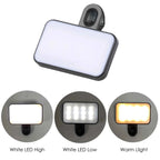 Portable Mini Selfie Fill Light – Rechargeable Clip-On LED with 3 Brightness Modes for Phone, Makeup & Video Calls