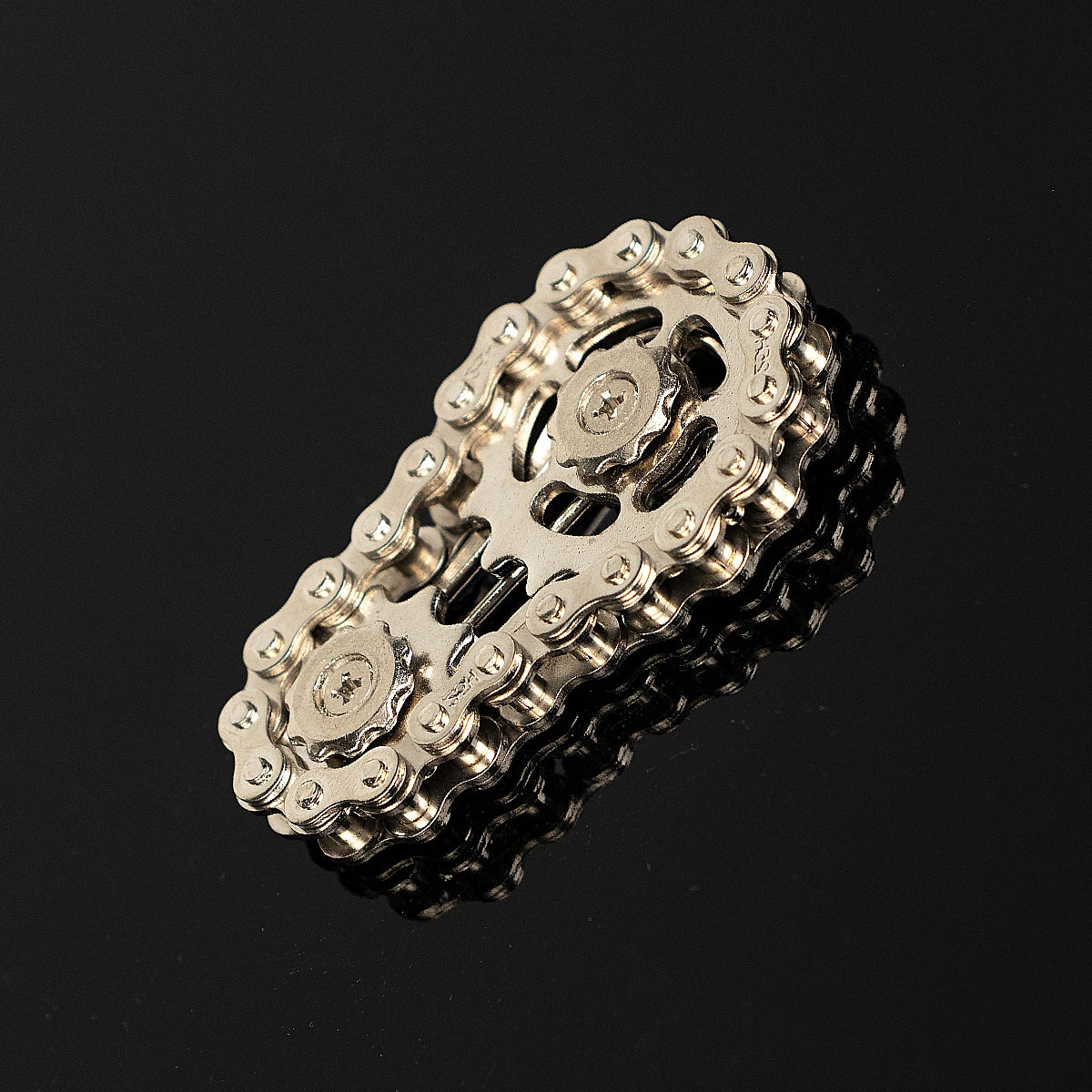 Bicycle Chain Finger Spinner – Silent CNC Stainless Steel Gear Fidget Toy