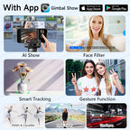 C22 AI Face Tracking Gimbal Stabiliser — 360° Rotation | Selfie Stick & Tripod | Phone & Camera
