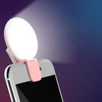 Rapuntek™ Mini Clip-On LED Selfie Ring Light – 3-Level Dimming Fill Light for Phone, Makeup & Video Calls