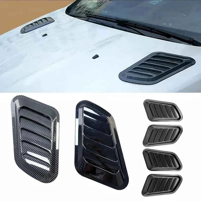 Universal Car Hood Scoop Carbon Fiber Vent Cover – Air Intake Styling (2PCS)