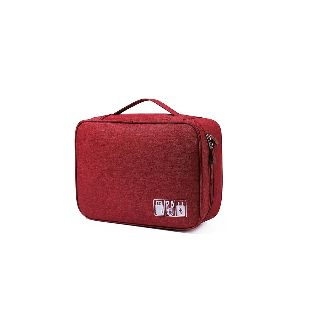Waterproof Travel Cable Organizer Bag – Digital Accessories Storage Case for USB, Chargers & More