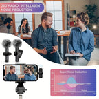 Rapuntek™ Wireless Lavalier Microphone – Plug & Play, 20m Range, 10H Battery | iPhone & USB-C