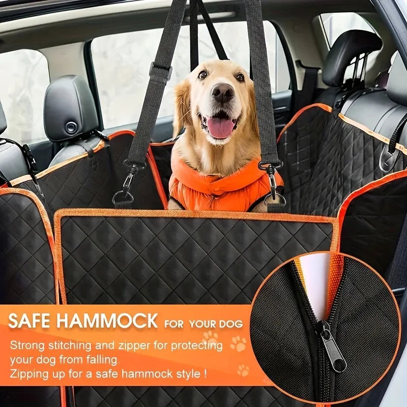 Waterproof Dog Car Seat Hammock Cover – Scratch-Resistant Polyester