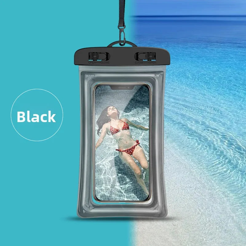 Double Airbag Waterproof Phone Pouch — Floating, Touchscreen & Multicolour | Swimming & Rafting Dry Bag