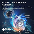 8000mAh Bladeless Neck Fan – Portable USB Rechargeable Hands-Free Air Cooler with LED Display