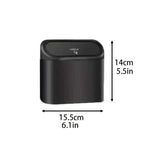 HOMEFISH Mini Car Trash Can with Lid – Leak-Proof Press-Top Bin with 3 Rolls of Black Garbage Bags