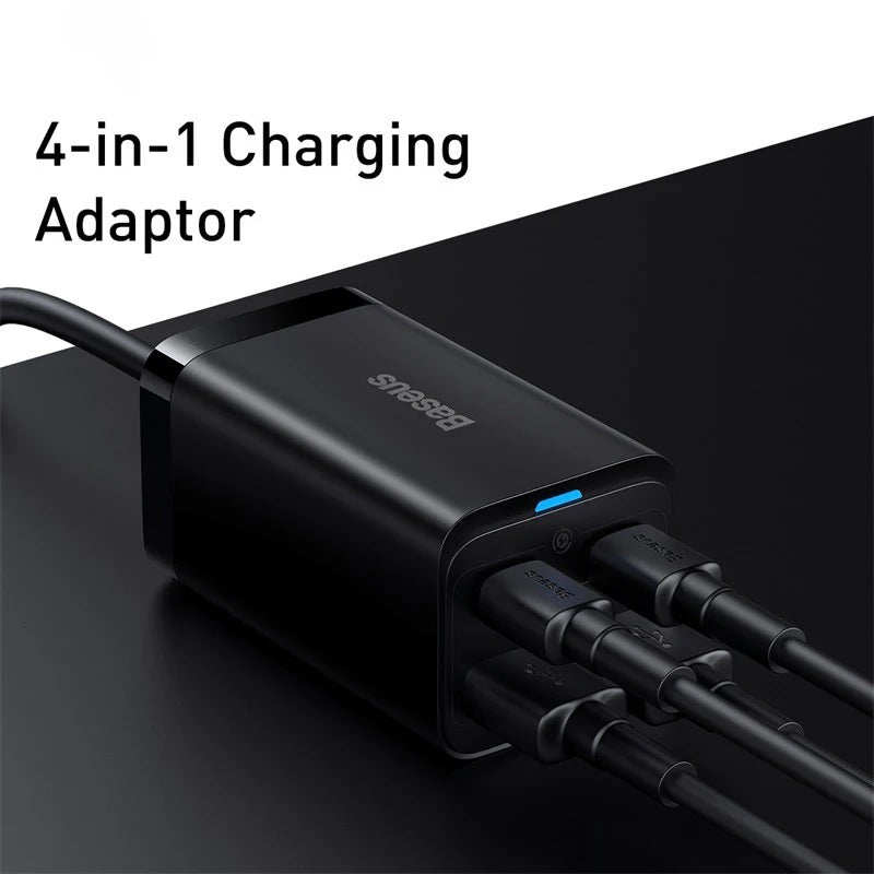Baseus GaN3 100W / 65W Desktop Charger – Quick Charge QC 3.0/4.0 USB-C for iPhone 15, Huawei, Xiaomi & MacBook