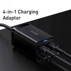 Baseus GaN3 100W / 65W Desktop Charger – Quick Charge QC 3.0/4.0 USB-C for iPhone 15, Huawei, Xiaomi & MacBook