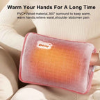 Raugee Electric Hot Water Bag – Rechargeable Hand Warmer Pillow | Fast Charge, Explosion-Proof, Soft Velvet Cover