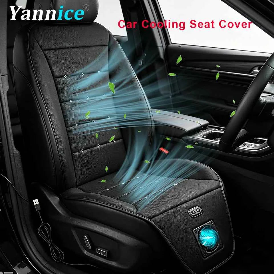 USB Car Seat Cooling Cushion – 3-Speed Fan Ventilated Full Back Seat Pad for Summer