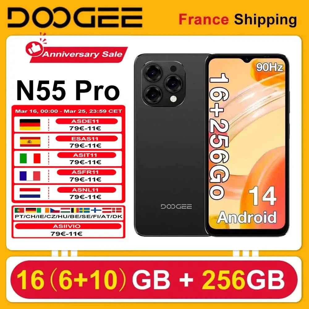 DOOGEE N55 Pro Smartphone | Android 14, 16GB RAM, 256GB, 6.56" 90Hz, NFC