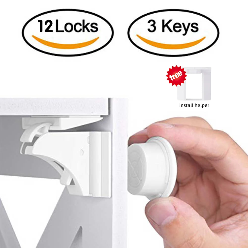 Magnetic Child Safety Lock – Baby-Proof Cabinet & Drawer Latch Set