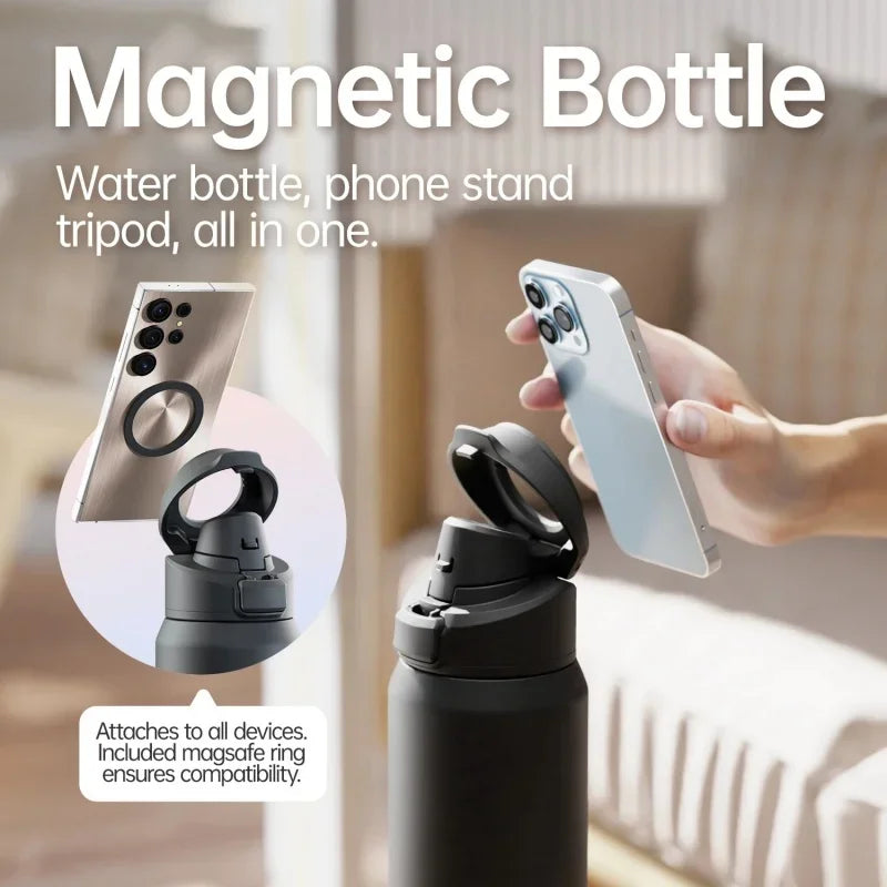 FEIJIAN 710ml / 950ml Stainless Steel Insulated Water Bottle with Magnetic Phone Holder