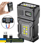 ESMARTER Mini USB Rechargeable LED Flashlight | 8 Modes, Magnetic Base, Power Bank