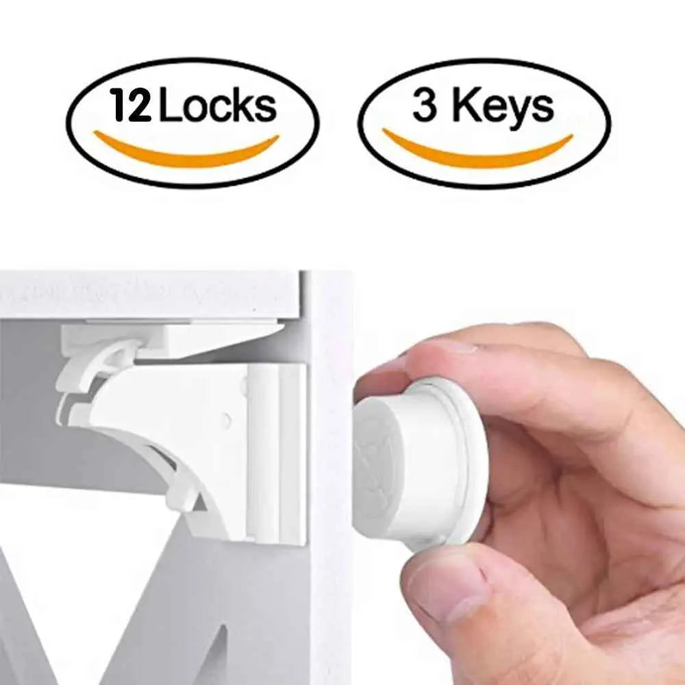 Magnetic Child Safety Lock – Baby-Proof Cabinet & Drawer Latch Set