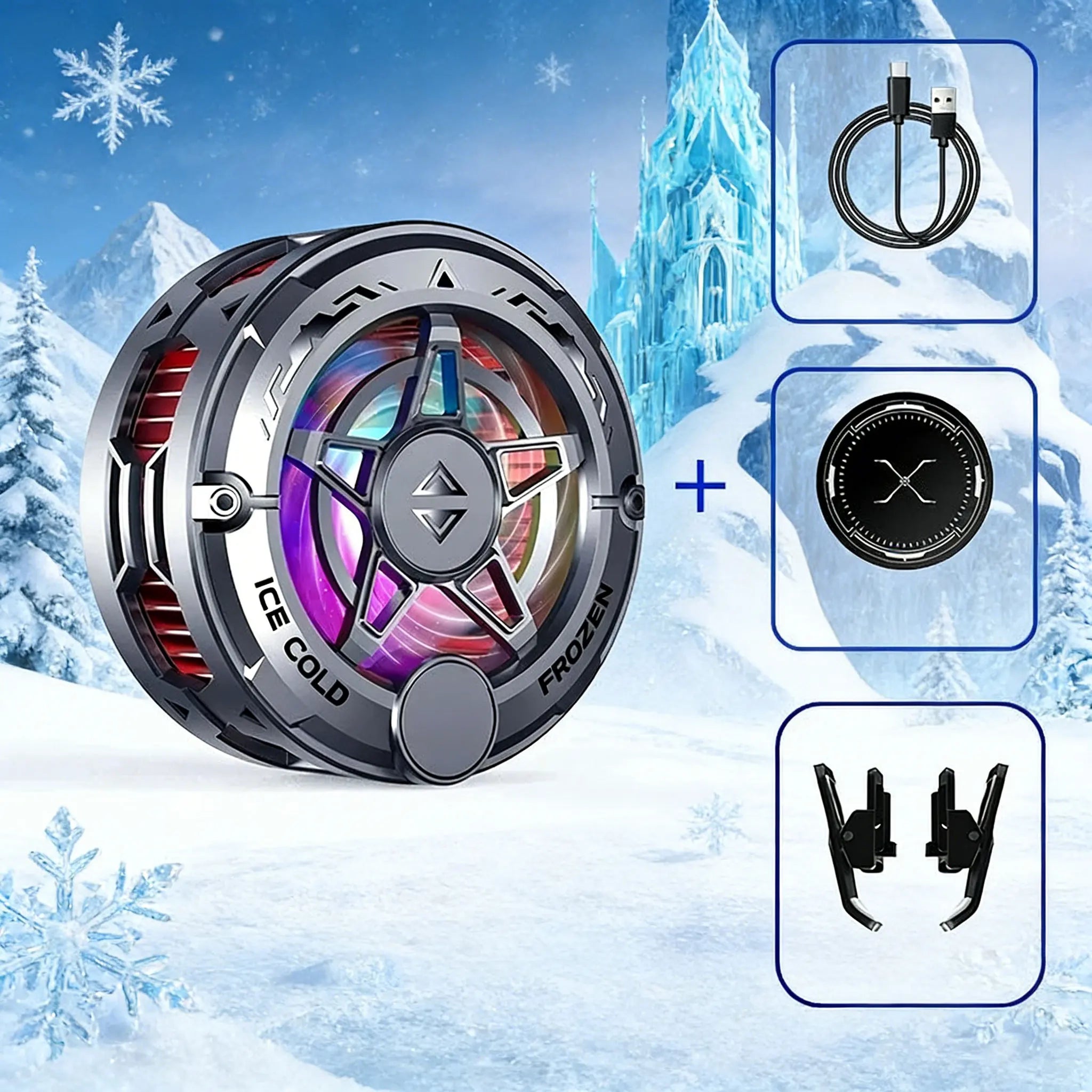 Rapuntek™ K20 Magnetic Phone Cooler – Semiconductor Cooling Fan with RGB Display for Mobile Gaming & Streaming