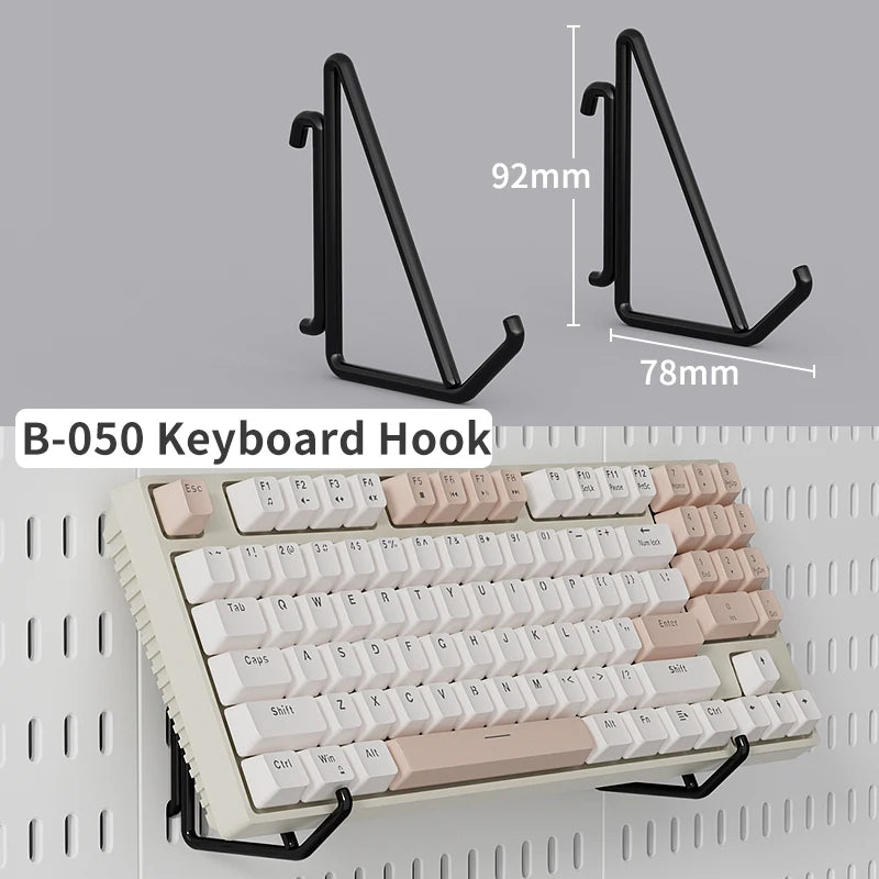 No-Drill Gaming Room Pegboard Wall Organizer – Controller, Headphone & Keyboard Storage Rack