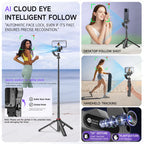 C22 AI Face Tracking Gimbal Stabiliser — 360° Rotation | Selfie Stick & Tripod | Phone & Camera