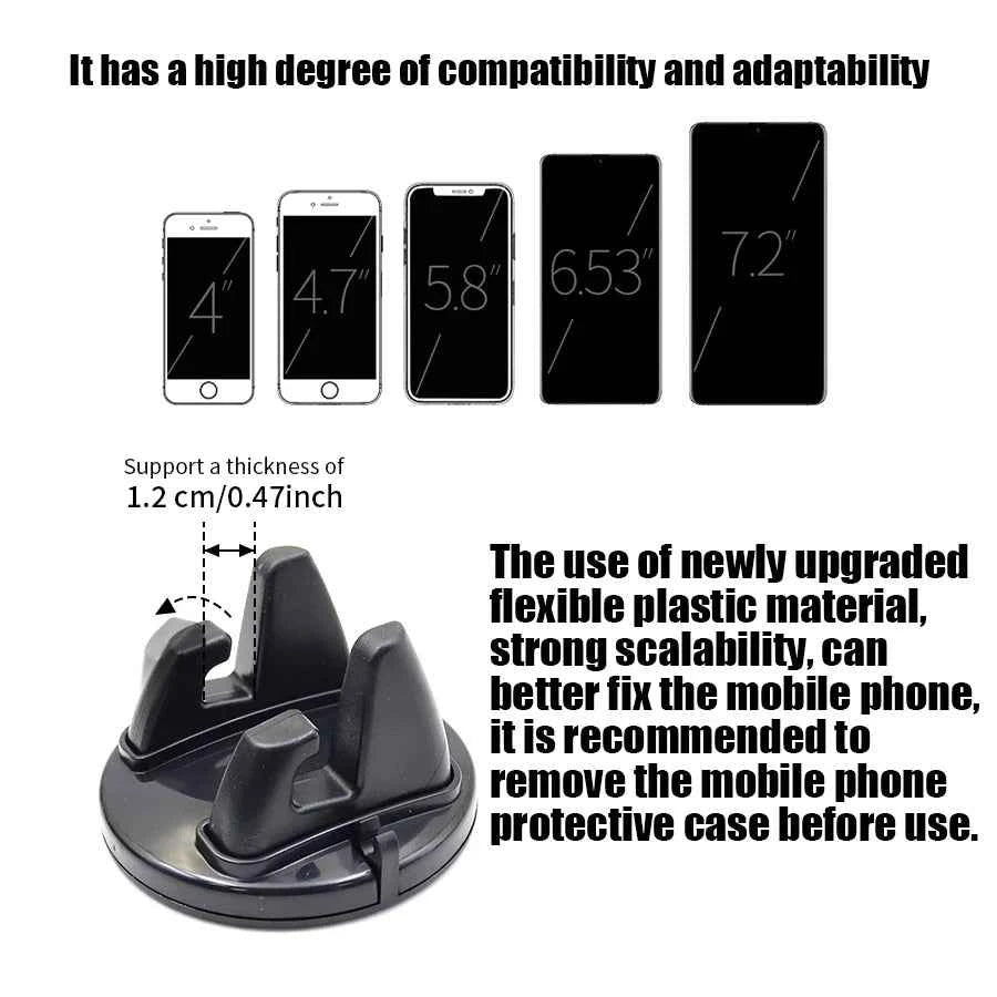 360° Rotatable Car Phone Holder – Universal Non-Slip GPS Dashboard Mount for All Smartphones