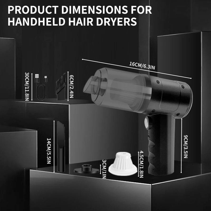 15000PA Cordless Handheld Vacuum Cleaner — Blow & Suction | Multi-Nozzle | Car, Home & Pet