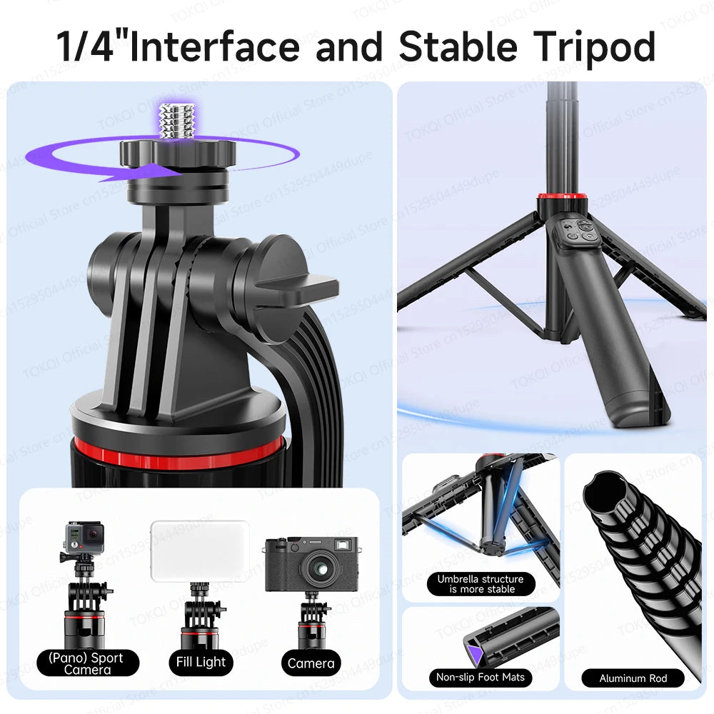C22 AI Face Tracking Gimbal Stabiliser — 360° Rotation | Selfie Stick & Tripod | Phone & Camera