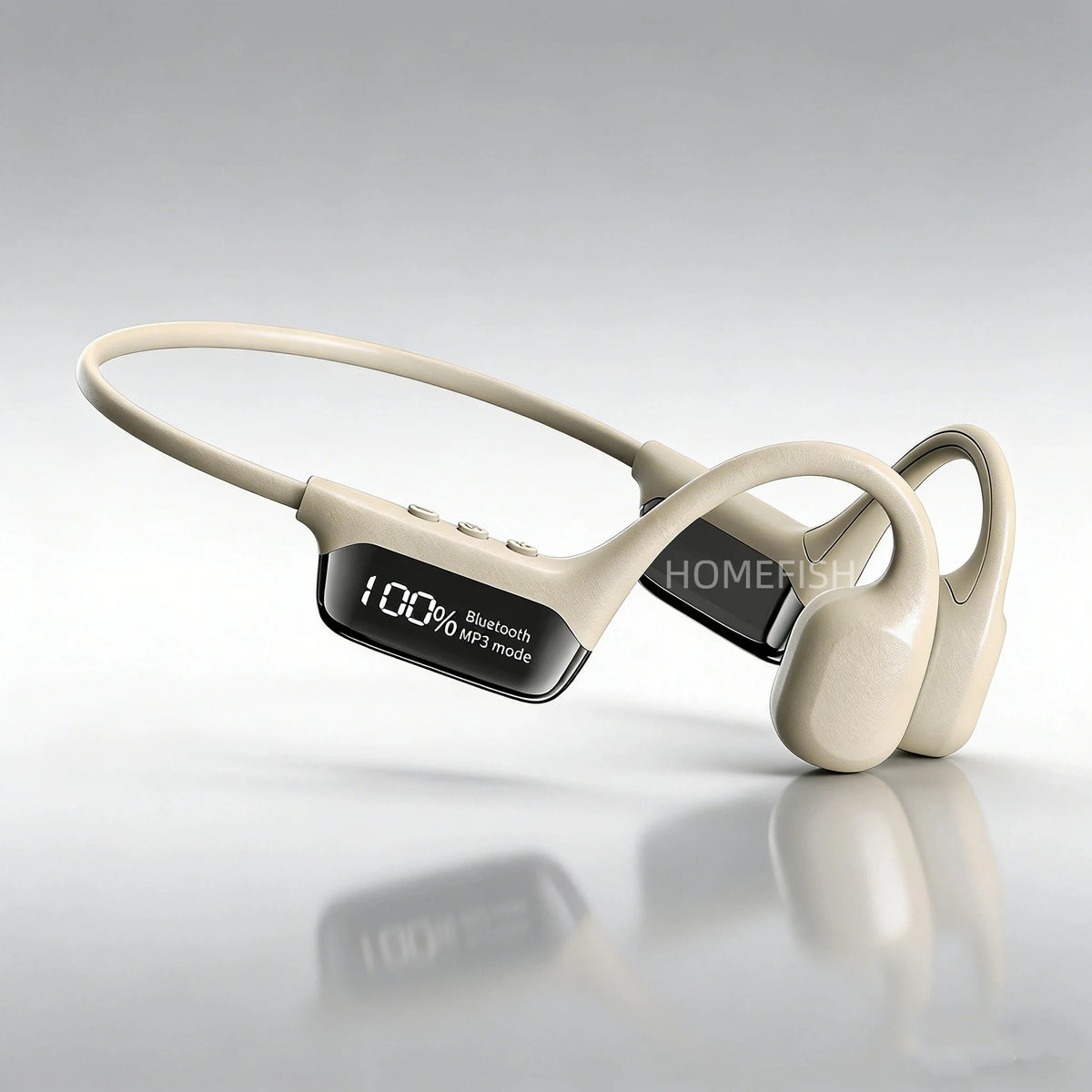 HOMEFISH IPX8 Waterproof Bone Conduction Headphones – Open Ear Bluetooth Sport Headset with 32GB MP3 & 72H Battery
