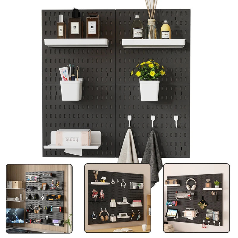 No-Drill Gaming Room Pegboard Wall Organizer – Controller, Headphone & Keyboard Storage Rack