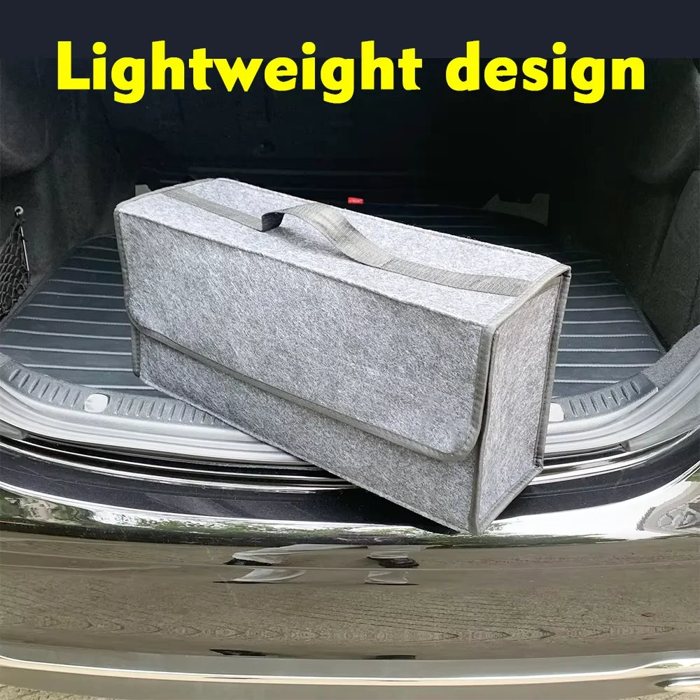 Car Trunk Organizer – Large Anti-Slip Felt Storage Bag with Compartments
