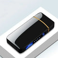 Briquet Électrique Anti-vent en Métal Double Arc Plasma Sans Flamme Rechargeable USB avec Affichage LED et Capteur Tactile