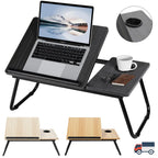 Adjustable Folding Laptop Desk with Cup Holder – 5 Height Levels
