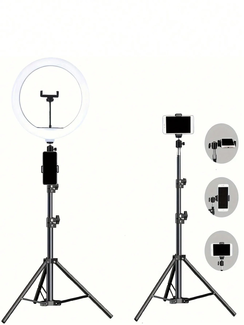 10" Ring Fill Light Kit — 110cm Adjustable Tripod & O-Clip | Live Streaming & Selfie Lighting
