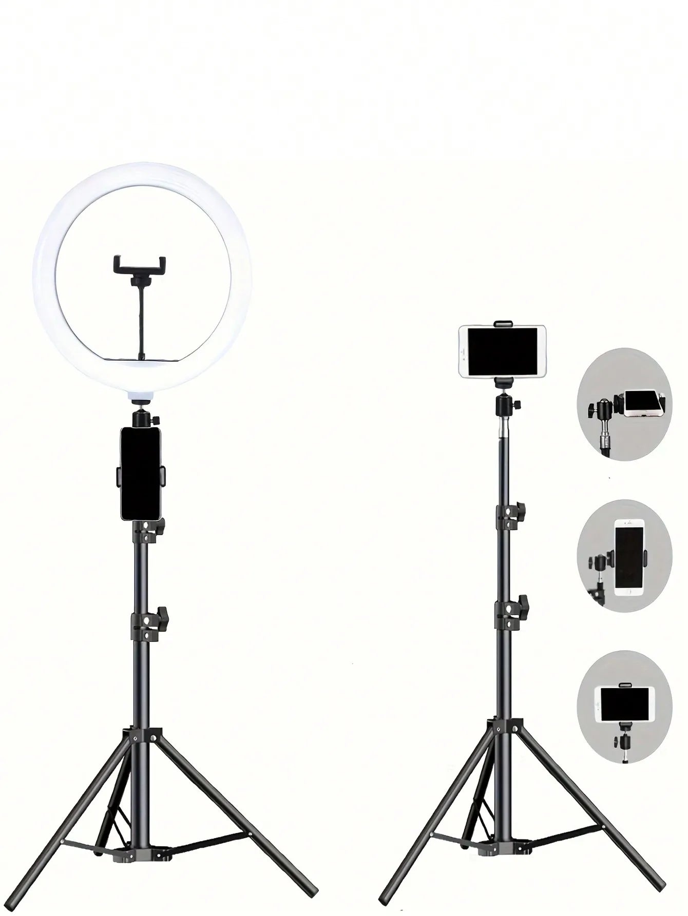10" Ring Fill Light Kit — 110cm Adjustable Tripod & O-Clip | Live Streaming & Selfie Lighting