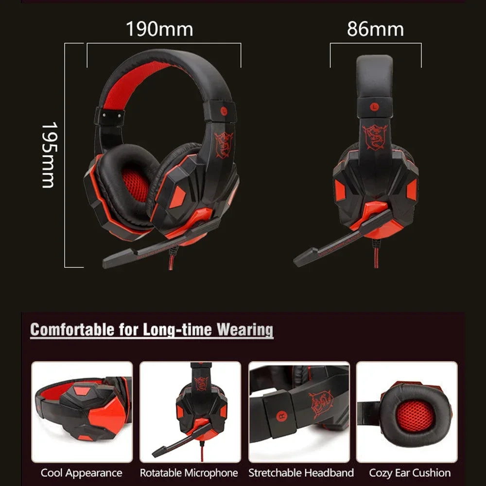 3.5mm Wired Gaming Headset with Microphone – 120° Adjustable, Bass Stereo for PS4, PS5, Xbox, PC & Laptop