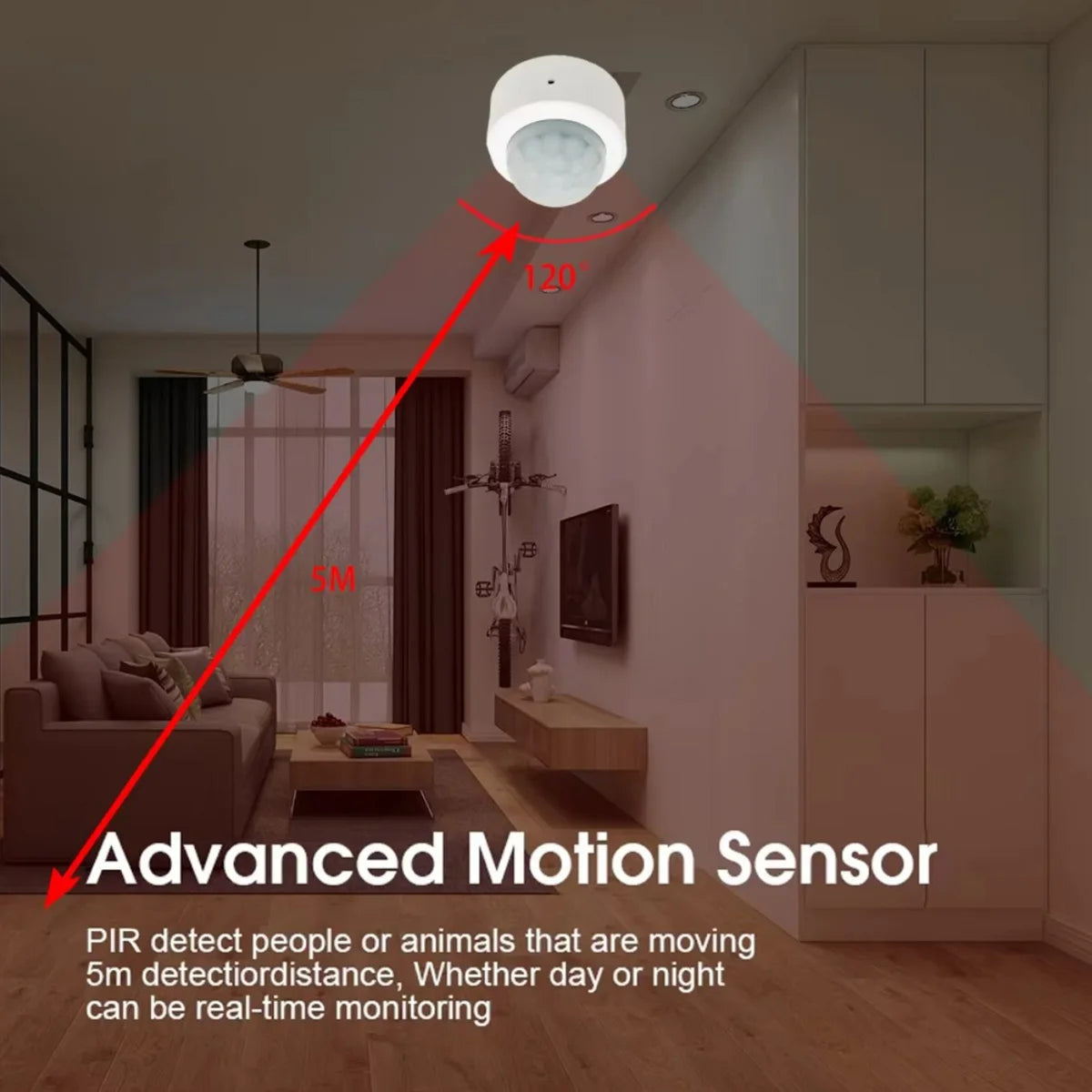 ZigBee 3.0 PIR Motion Sensor – Wireless Smart Home Security with Alexa & Google Home Support