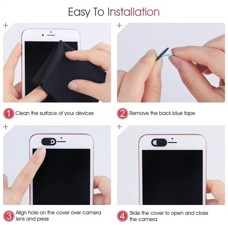 Sliding Webcam Privacy Cover – Laptop, Phone, iPad & MacBook Camera Blocker, Anti-Spy Lens Sticker