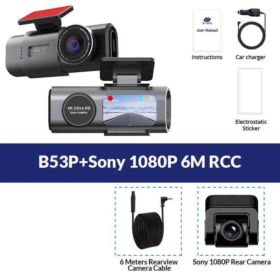 Rapuntek™ DriveVision 4K UHD Car Dash Camera with Wi-Fi, GPS, Night Vision and Parking Monitor