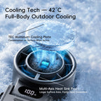 KINSCOTER Foldable Handheld Fan — 3600mAh, 100-Speed Control, Ice-Cool Technology