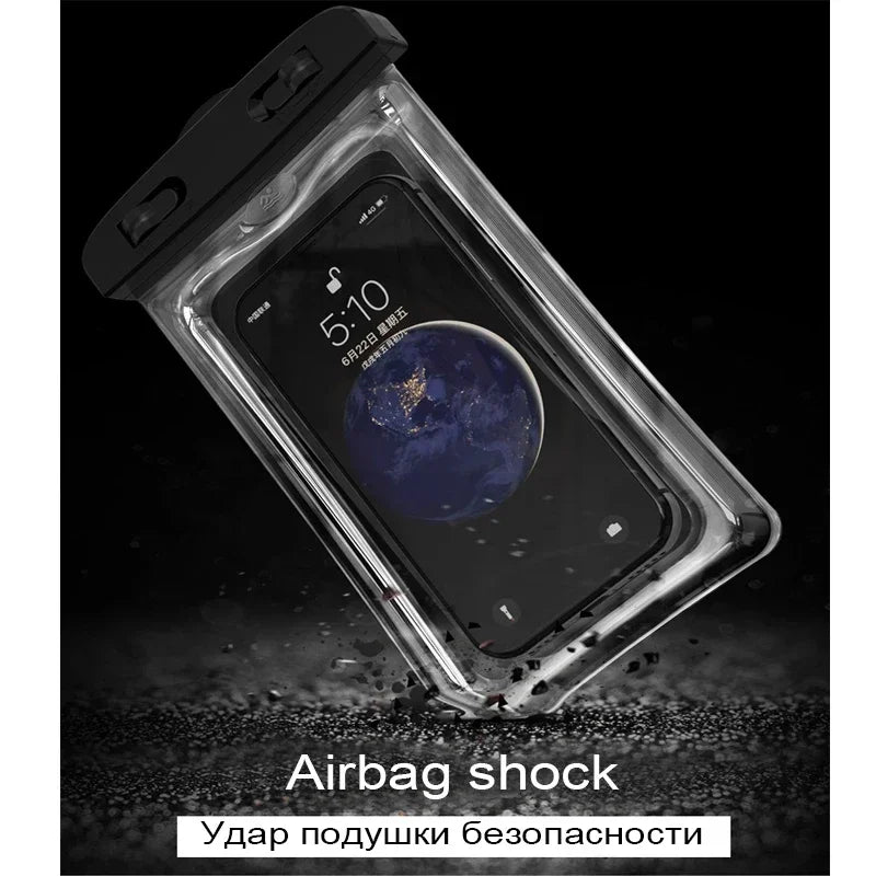 Double Airbag Waterproof Phone Pouch — Floating, Touchscreen & Multicolour | Swimming & Rafting Dry Bag