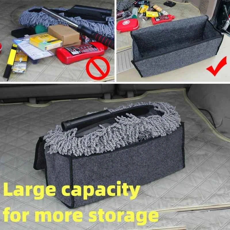 Car Trunk Organizer – Large Anti-Slip Felt Storage Bag with Compartments