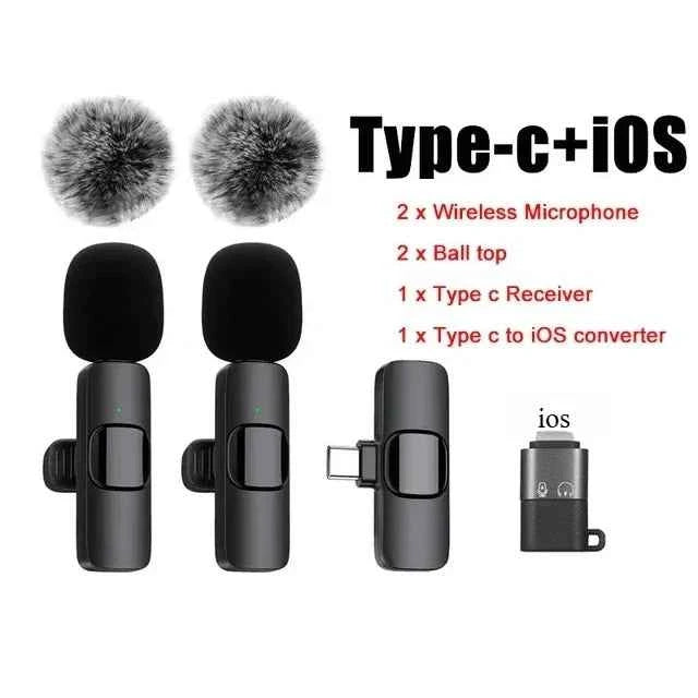 Rapuntek™ Wireless Lavalier Microphone with Noise Reduction – USB-C & iPhone | Live Streaming & Interviews