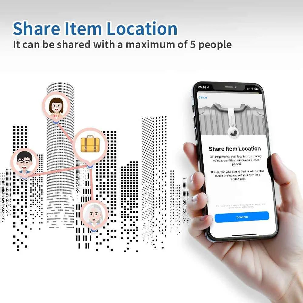 1/4-Pack iOS Smart Tag – Apple Find My Bluetooth Key Finder, IPX5 Waterproof Tracker with Loud Buzzer for Keys, Wallet, Car & Pets