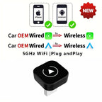 2-in-1 Wireless CarPlay & Android Auto Adapter – AI Smart Box for Car