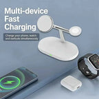 3-in-1 Magnetic Wireless Charging Station – MagSafe for iPhone 16/15/14/13/12, Apple Watch & AirPods Pro Fast Charge