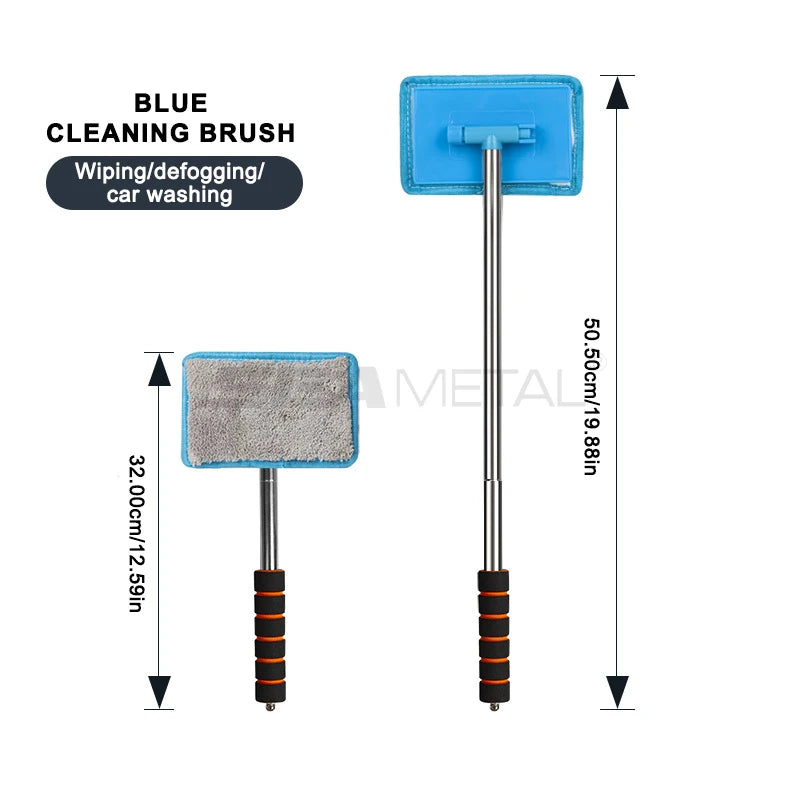 Telescopic Car Windshield Cleaning Brush with Microfibre Head