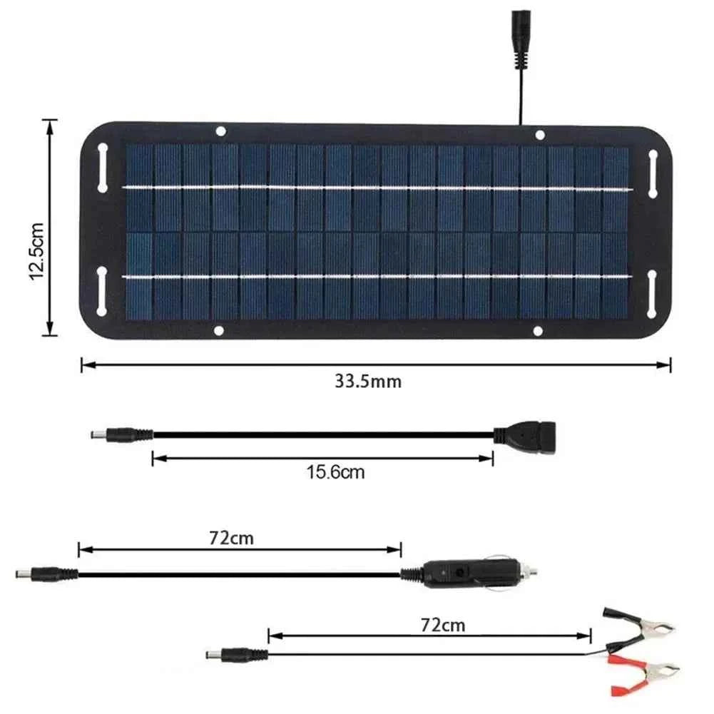 12V Solar Panel Trickle Battery Charger | IP65 for RV, Caravan, Boat & Car